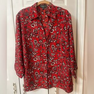 Elementz floral button-down blouse in excellent condition Size 1X